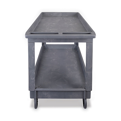 Boardwalk Two-Shelf Utility Cart, Plastic, 2 Shelves, 300 lb Capacity, 24" x 40" x 31.5", Gray (BWK4024UCGRA)