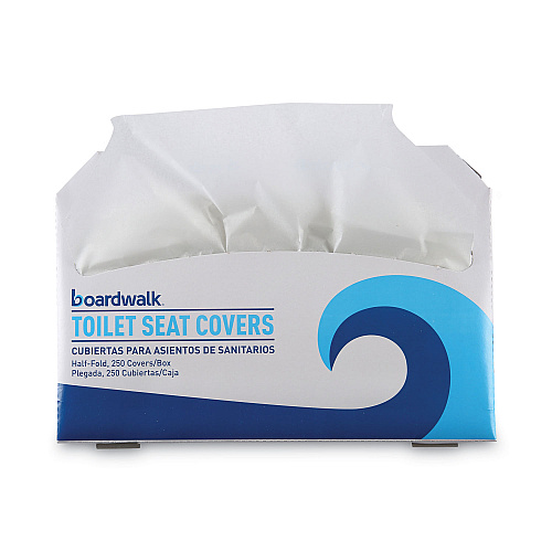 Boardwalk&reg; Toilet Seat Covers, White, Half-Fold, 5000 Covers (BWKK5000B)