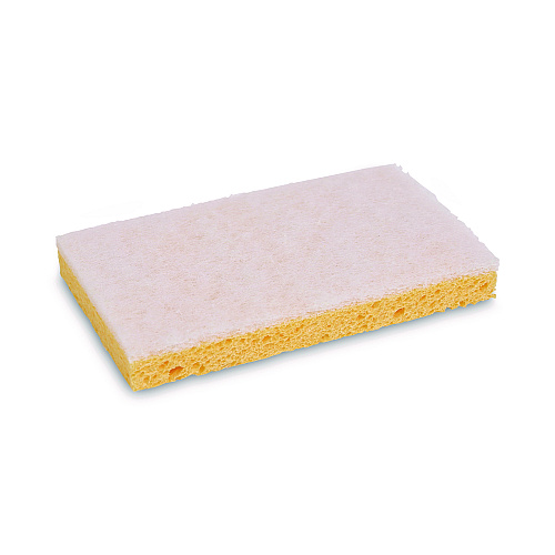 Boardwalk&reg; Light-Duty Scrubbing Sponge, Yellow/White, 20 Sponges (BWK16320)