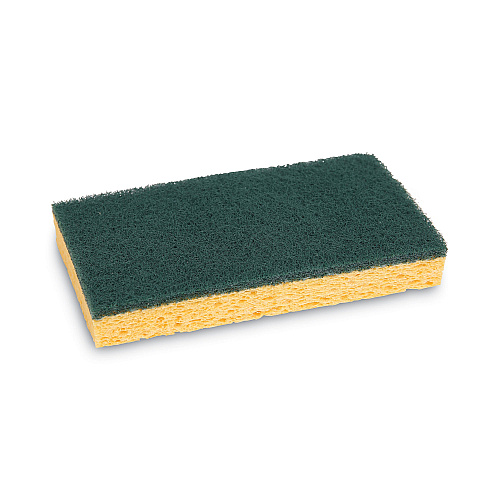 Boardwalk&reg; Medium Duty Scrubbing Sponges, Yellow/Green, 20 Sponges (BWK174)