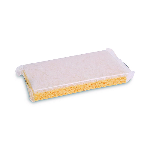 Boardwalk&reg; Light-Duty Scrubbing Sponge, Yellow/White, 20 Sponges (BWK16320)