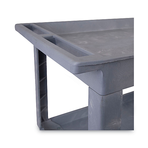 Boardwalk Two-Shelf Utility Cart, Plastic, 2 Shelves, 300 lb Capacity, 24" x 40" x 31.5", Gray (BWK4024UCGRA)