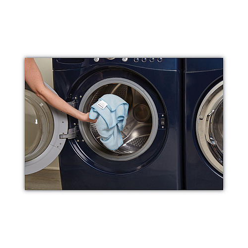 Boardwalk&reg; Microfiber Cleaning Cloths, Blue, 24 Cloths (BWK16BLUCLOTHV2)