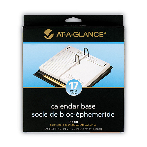 AT-A-GLANCE Desk Calendar Base for Loose-Leaf Refill, 3.5 x 6, Black (E1700)
