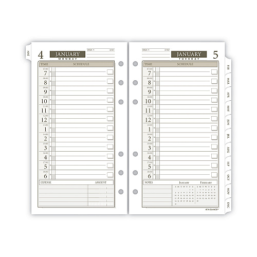 AT-A-GLANCE 1-Page-Per-Day Planner Refills, 6.75 x 3.75, White Sheets, 12-Month (Jan to Dec): 2026 (47112521)