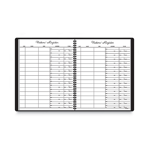 AT-A-GLANCE Visitor Register Book, Black Cover, 10.88 x 8.38 Sheets, 60 Sheets/Book (8058005)