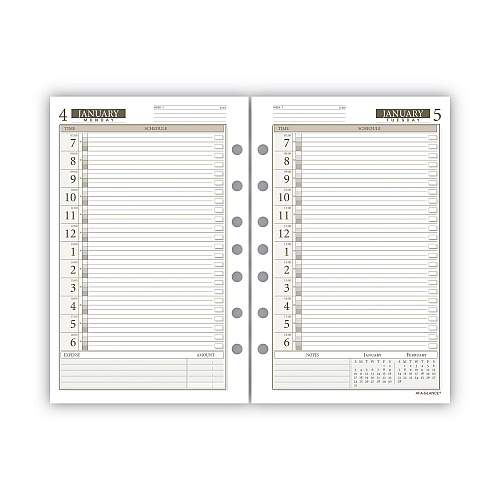 AT-A-GLANCE 1-Page-Per-Day Planner Refills, 8.5 x 5.5, White Sheets, 12-Month (Jan to Dec): 2026 (48112521)