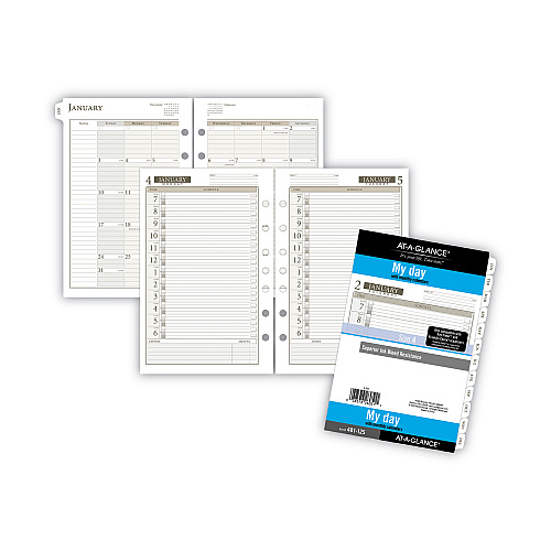 AT-A-GLANCE 1-Page-Per-Day Planner Refills, 8.5 x 5.5, White Sheets, 12-Month (Jan to Dec): 2026 (48112521)