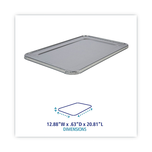 Boardwalk&reg; Steam Table Pan Lid For Deep Pans, Aluminum, 50/Carton (BWKLIDSTEAMFL)