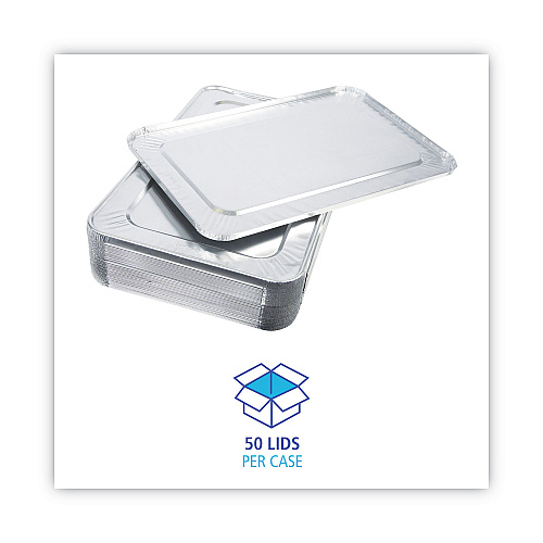Boardwalk&reg; Steam Table Pan Lid For Deep Pans, Aluminum, 50/Carton (BWKLIDSTEAMFL)