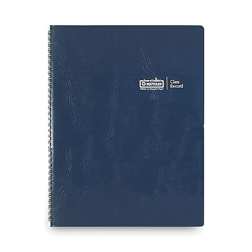 House of Doolittle Recycled Class Record Book, 8 Classes, 35 Students, 9 to 10 Week Terms, 40-Week Span, Blue Cover, 11 x 8.5 Sheets (51407)