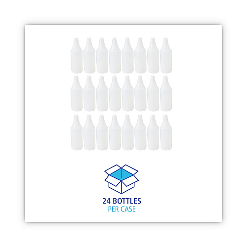 Boardwalk&reg; Embossed 32 oz. Spray Bottles, Clear, 24 Bottles (BWK00032)