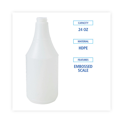 Boardwalk&reg; Embossed Spray Bottle, 24 oz, Clear, 24/Carton (BWK00024)