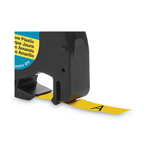 DYMO LetraTag Plastic Label Tape Cassette, 0.5" x 13 ft, Yellow (91332)