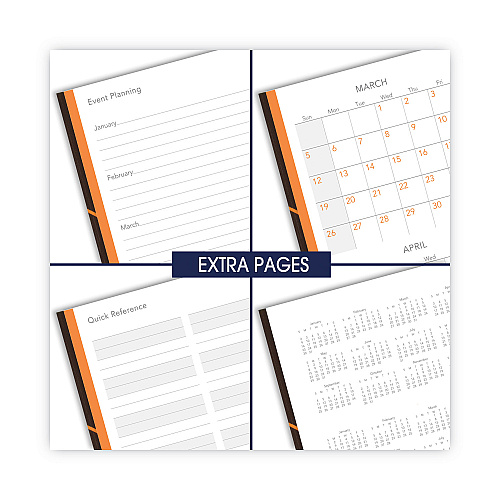 AT-A-GLANCE One-Day-Per-Page Planning Notebook, 9 x 6, Dark Brown/Orange Cover, 12-Month (Jan to Dec): 2026 (70620130)