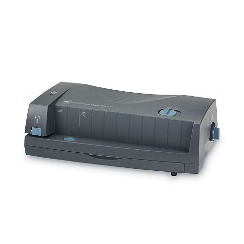 GBC 24-Sheet 3230ST Electric Two- to Three-Hole Adjustable Punch/Stapler, 9/32" Holes, Gray (7704280)