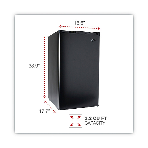 Alera 3.2 Cu. Ft. Refrigerator with Chiller Compartment, Black (ALERF333B)
