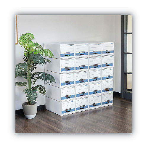 Bankers Box STOR/DRAWER STEEL PLUS Extra Space-Savings Storage Drawers, Letter Files, 14" x 25.5" x 11.5", Kraft/Green, 6/Carton (1231101)