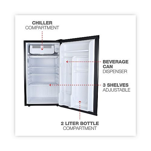Alera 3.2 Cu. Ft. Refrigerator with Chiller Compartment, Black (ALERF333B)