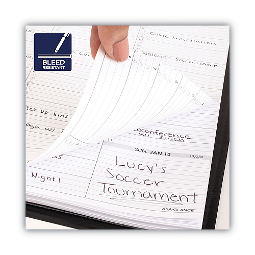 AT-A-GLANCE Two-Person Group Daily Appointment Book, 11 x 8, Black Cover, 12-Month (Jan to Dec): 2026 (7022205)