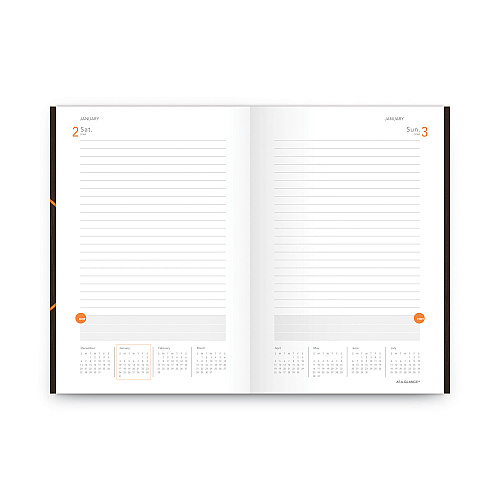 AT-A-GLANCE One-Day-Per-Page Planning Notebook, 9 x 6, Dark Brown/Orange Cover, 12-Month (Jan to Dec): 2026 (70620130)