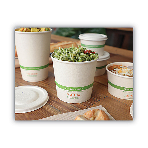 World Centric No Tree Paper Bowls, 24 oz, 4.4" Diameter x 4.5"h, Natural, Sugarcane, 500/Carton (BOSU24)