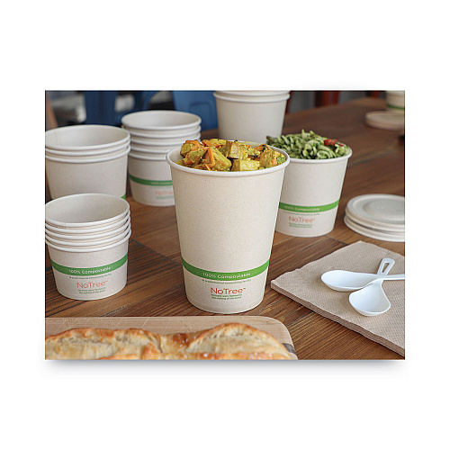 World Centric No Tree Paper Bowls, 32 oz, 4.4" Diameter x 5.8"h, Natural, Sugarcane, 500/Carton (BOSU32)