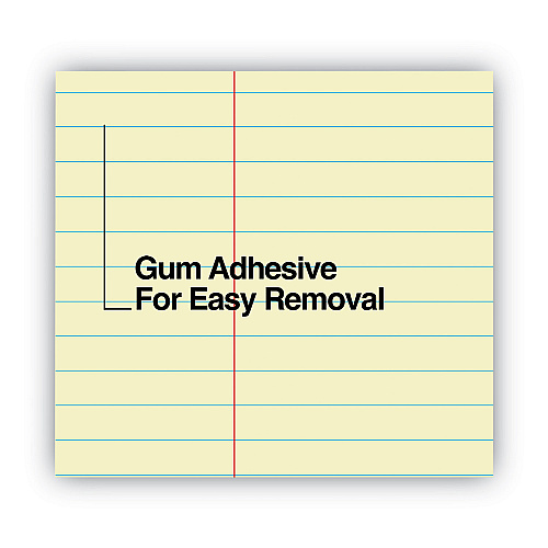 Universal Glue Top Pads, Narrow Rule, 50 Canary-Yellow 8.5 x 11 Sheets, Dozen (UNV42000)