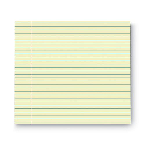 Universal Glue Top Pads, Narrow Rule, 50 Canary-Yellow 8.5 x 11 Sheets, Dozen (UNV42000)