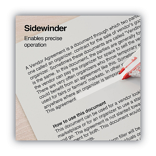 Universal Side-Application Correction Tape, Transparent Gray/Red Applicator, 0.2" x 393", 2/Pack (UNV75609)