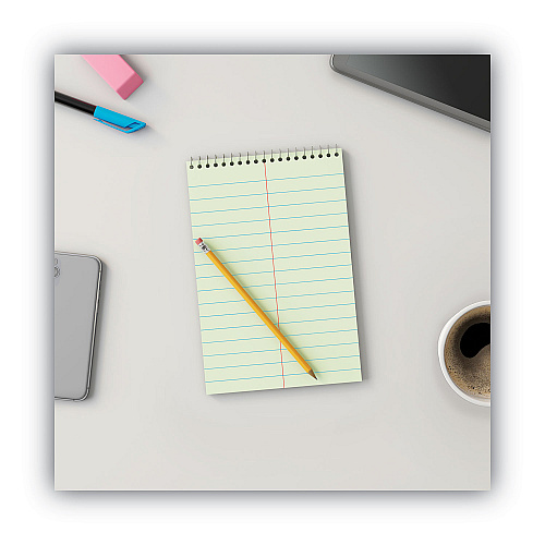 Universal Steno Pads, Pitman Rule, Red Cover, 60 Green-Tint 6 x 9 Sheets (UNV76610)