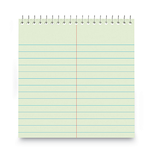 Universal Steno Pads, Gregg Rule, Red Cover, 80 Green-Tint 6 x 9 Sheets (UNV86920)