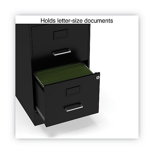 Alera Soho Vertical File Cabinet, 2 Drawers: File/File, Letter, Black, 14" x 18" x 24.1" (ALESVF1824BL)
