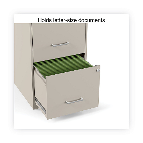 Alera Soho Vertical File Cabinet, 2 Drawers: File/File, Letter, Putty, 14" x 18" x 24.1" (ALESVF1824PY)