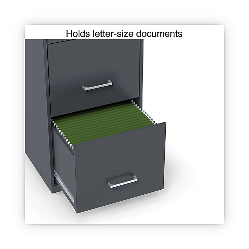Alera Soho Vertical File Cabinet, 3 Drawers: Pencil/File/File, Letter, Charcoal, 14" x 18" x 26.9" (ALESVF1827CH)