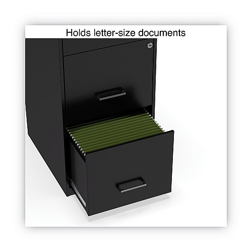 Alera Soho Vertical File Cabinet, 3 Drawers: File/File/File, Letter, Black, 14" x 18" x 34.9" (ALESVF1835BL)