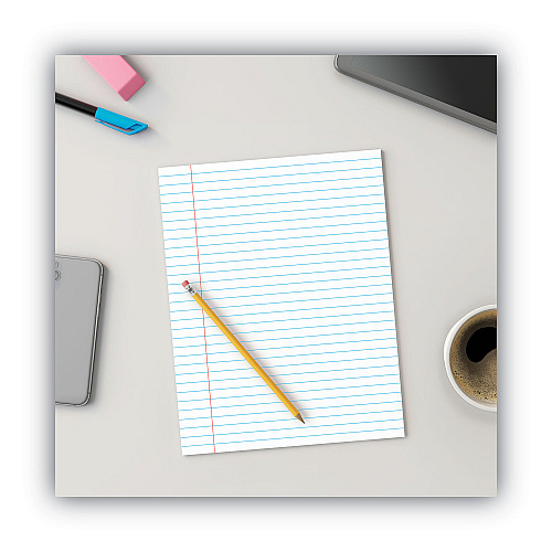 Universal Glue Top Pads, Wide/Legal Rule, 50 White 8.5 x 11 Sheets, Dozen (UNV11000)