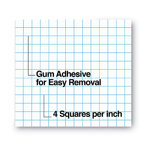 Universal Quadrille-Rule Glue Top Pads, Quadrille Rule (4 sq/in), 50 White 8.5 x 11 Sheets, Dozen (UNV20631)