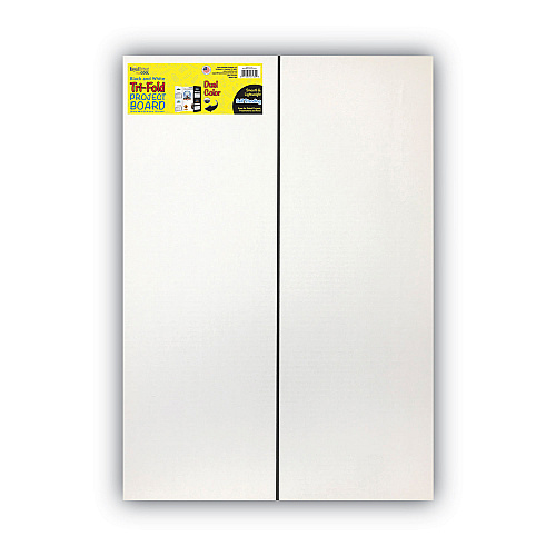 Eco Brites Two Cool Tri-Fold Poster Board, 36 x 48, Black/White, 6/Carton (27135)