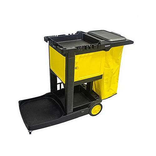 Impact Deluxe Janitor Cart, Black With Yellow Vinyl Bag - 1 Each (T0048-00)