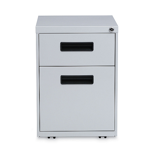 Alera File Pedestal, Left or Right, 2-Drawers: Box/File, Legal/Letter, Light Gray, 14.96" x 19.29" x 21.65" (ALEPABFLG)