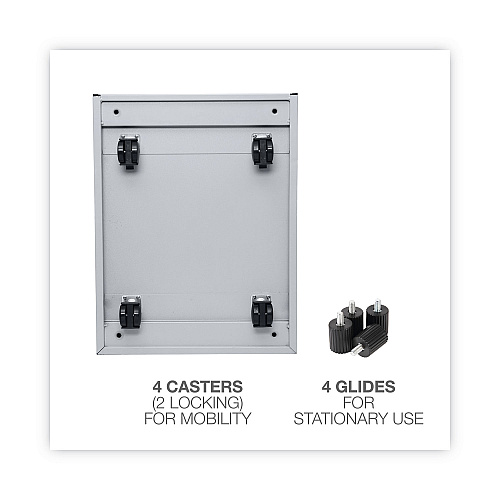 Alera File Pedestal, Left or Right, 2-Drawers: Box/File, Legal/Letter, Light Gray, 14.96" x 19.29" x 21.65" (ALEPABFLG)