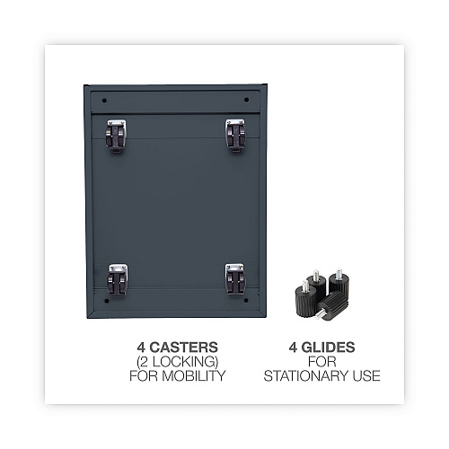 Alera File Pedestal, Left or Right, 2 Legal/Letter-Size File Drawers, Charcoal, 14.96" x 19.29" x 27.75" (ALEPAFFCH)