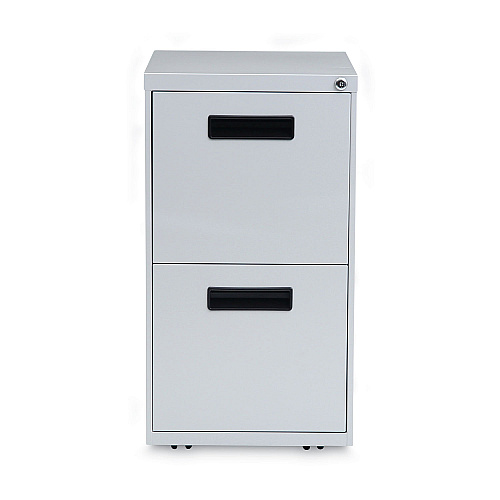 Alera File Pedestal, Left or Right, 2 Legal/Letter-Size File Drawers, Light Gray, 14.96" x 19.29" x 27.75" (ALEPAFFLG)