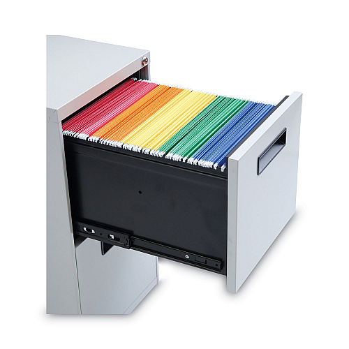 Alera File Pedestal, Left or Right, 2 Legal/Letter-Size File Drawers, Light Gray, 14.96" x 19.29" x 27.75" (ALEPAFFLG)