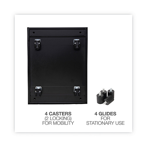 Alera File Pedestal with Full-Length Pull, Left or Right, 3-Drawers: Box/Box/File, Legal/Letter, Black, 14.96" x 19.29" x 27.75" (ALEPBBBFBL)
