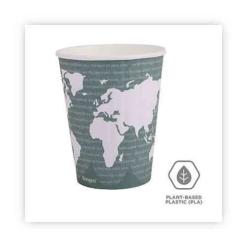 Eco-Products World Art Renewable and Compostable Insulated Hot Cups, PLA, 12 oz, 40/Packs, 15 Packs/Carton (EPBNHC12WD)