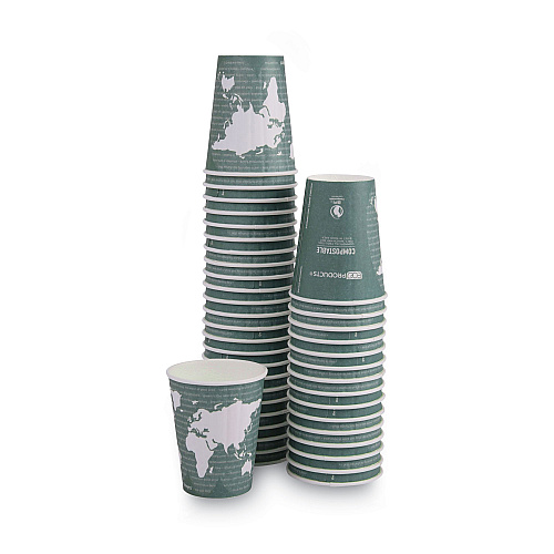 Eco-Products World Art Renewable and Compostable Insulated Hot Cups, PLA, 12 oz, 40/Packs, 15 Packs/Carton (EPBNHC12WD)