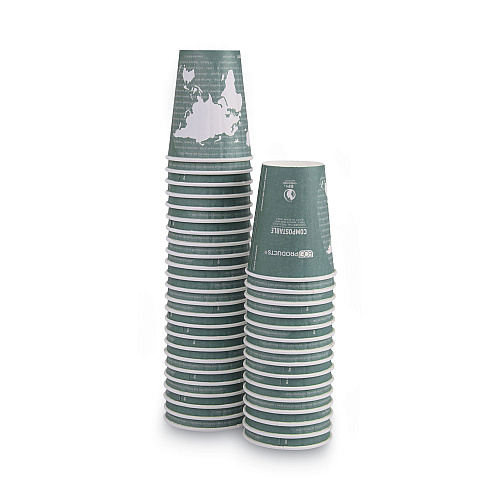 Eco-Products World Art Renewable and Compostable Insulated Hot Cups, PLA, 12 oz, 40/Packs, 15 Packs/Carton (EPBNHC12WD)