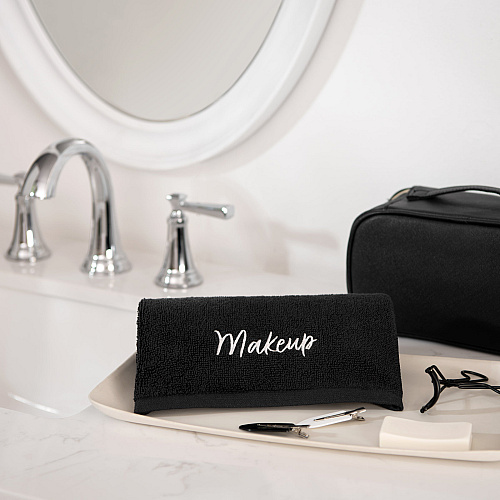 Host & Home Cotton Makeup Towel 11x17 Black - Case Of 144 (HHMU-1117-BK-CS)